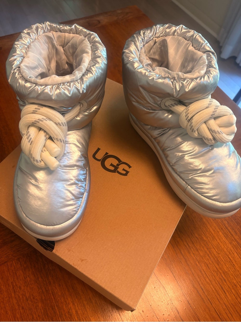 UGG Silver Metallic Moon Boots Size 8